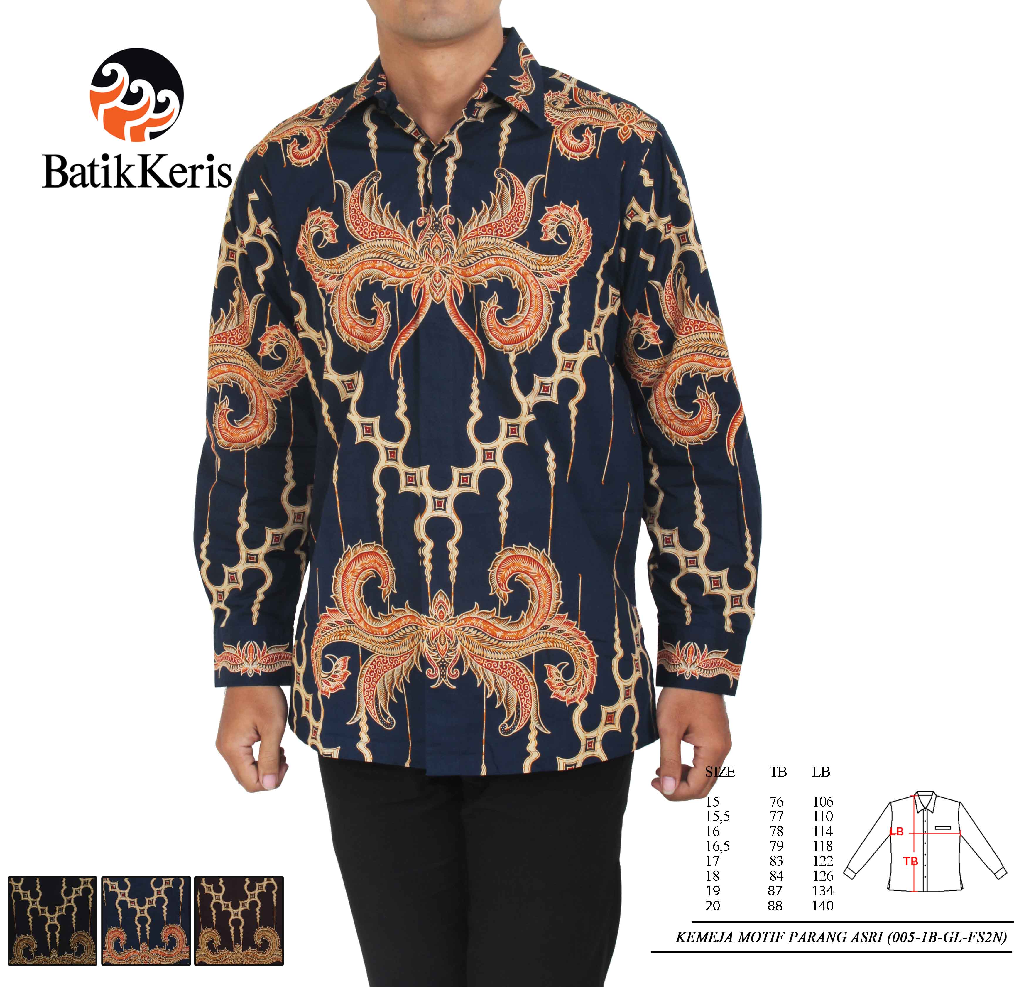 Batik Keris Online KEMEJA BATIK PRINT FORMAL LENGAN PANJANG MOTIF