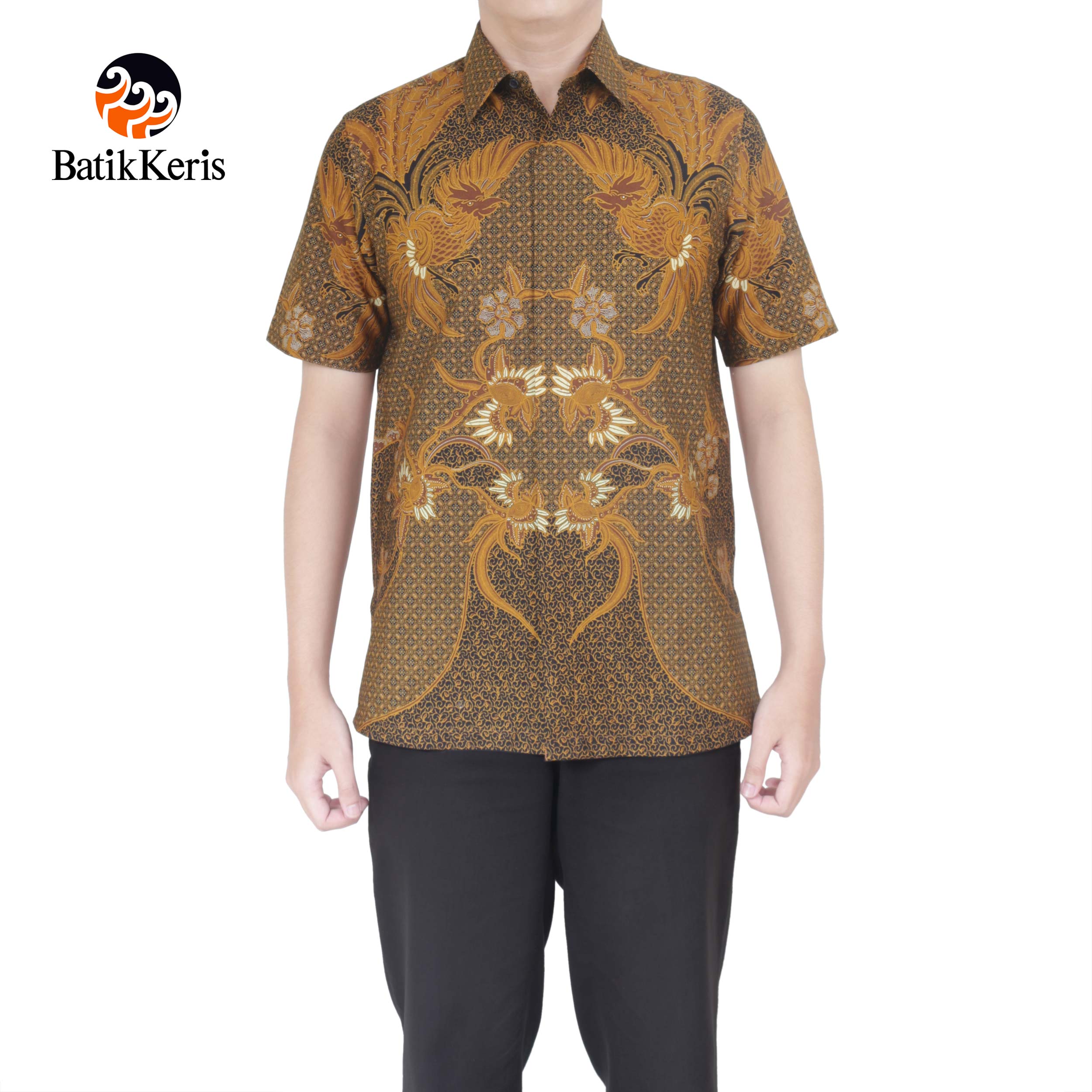 KEMEJA BATIK FORMAL LENGAN PENDEK MOTIF PEKSI KEMBAR 