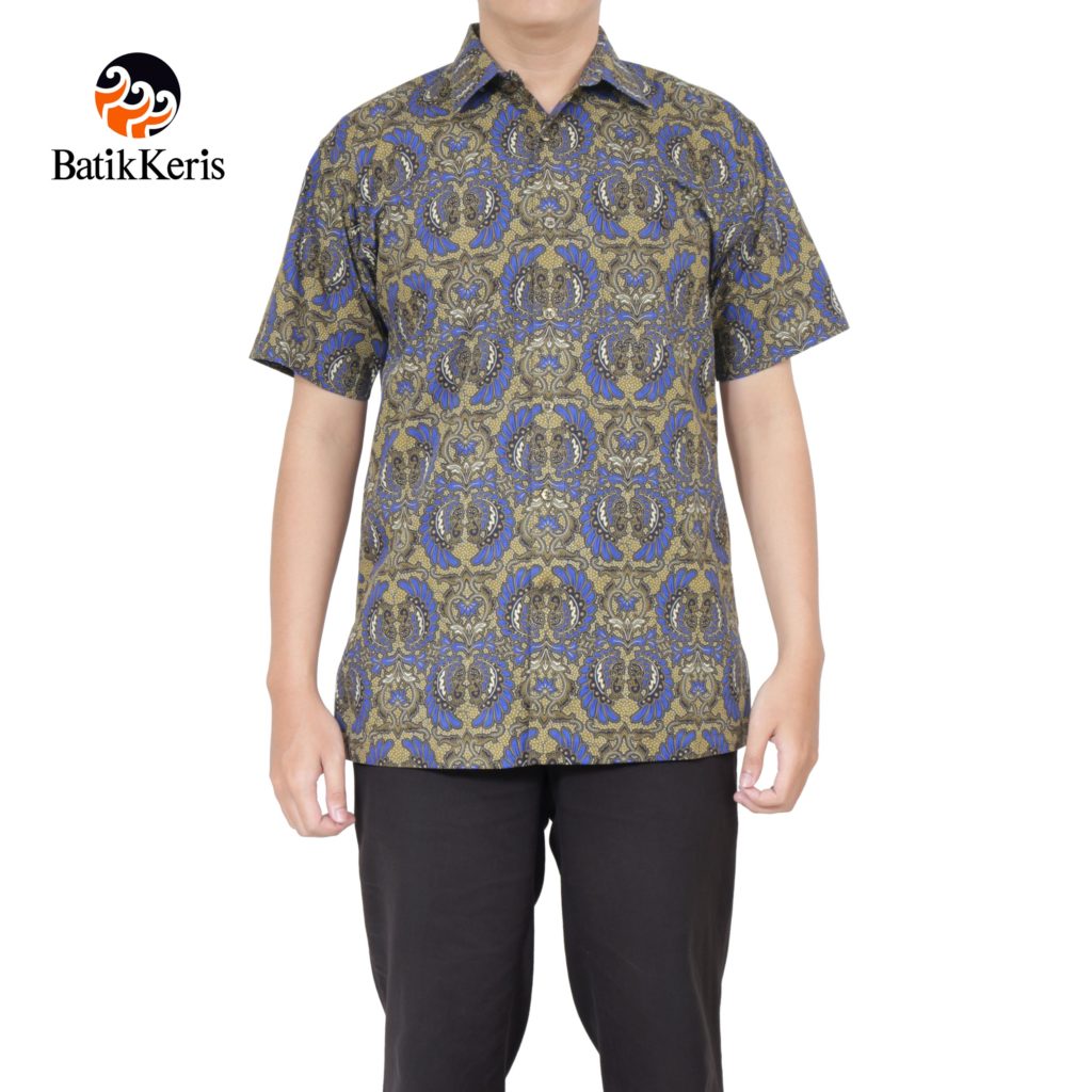  KEMEJA  SANTAI  MOTIF MERAK KEMBAR Batik Keris Online