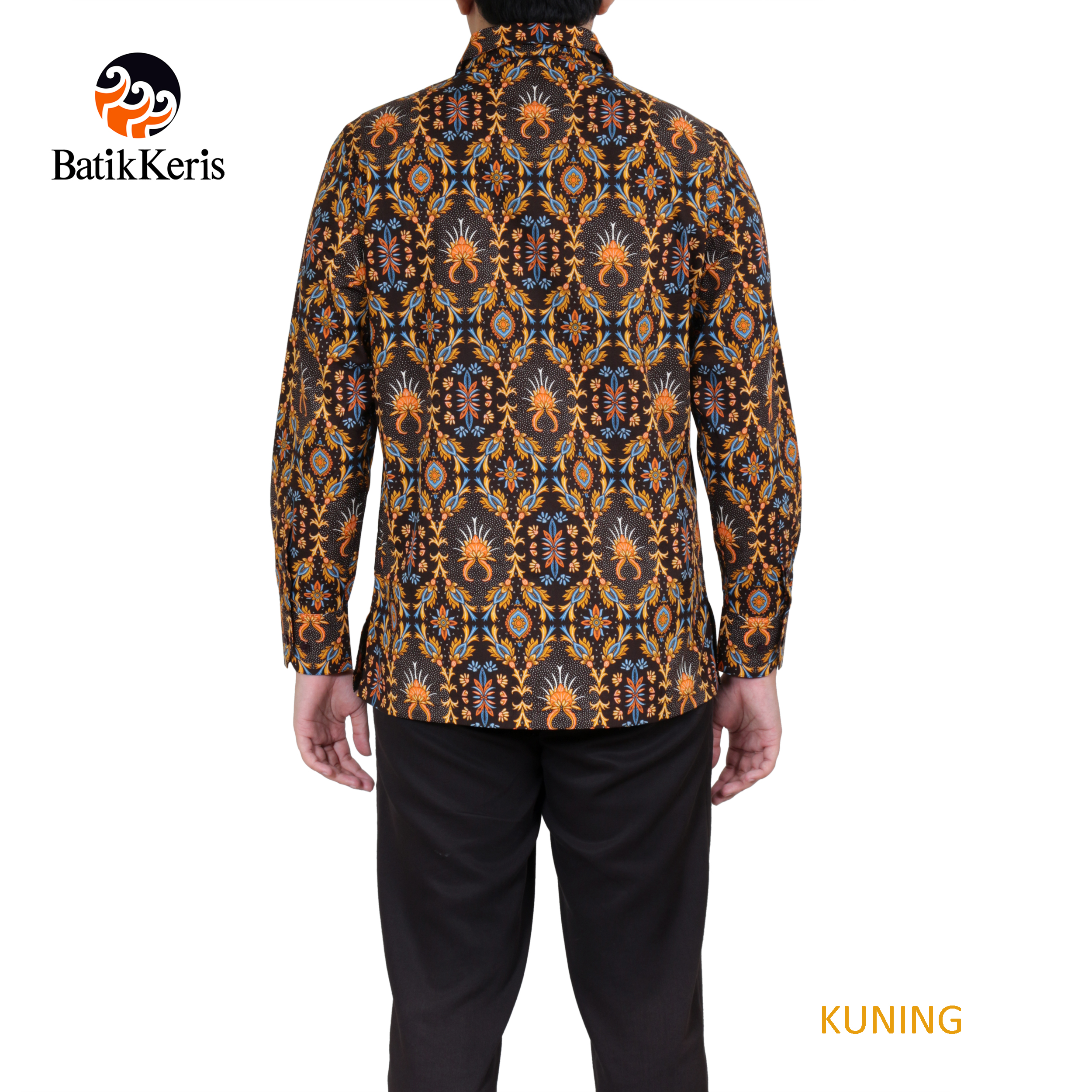 KEMEJA BATIK  SLIMFIT LENGAN PANJANG MOTIF MAHKUTO KUSUMO 