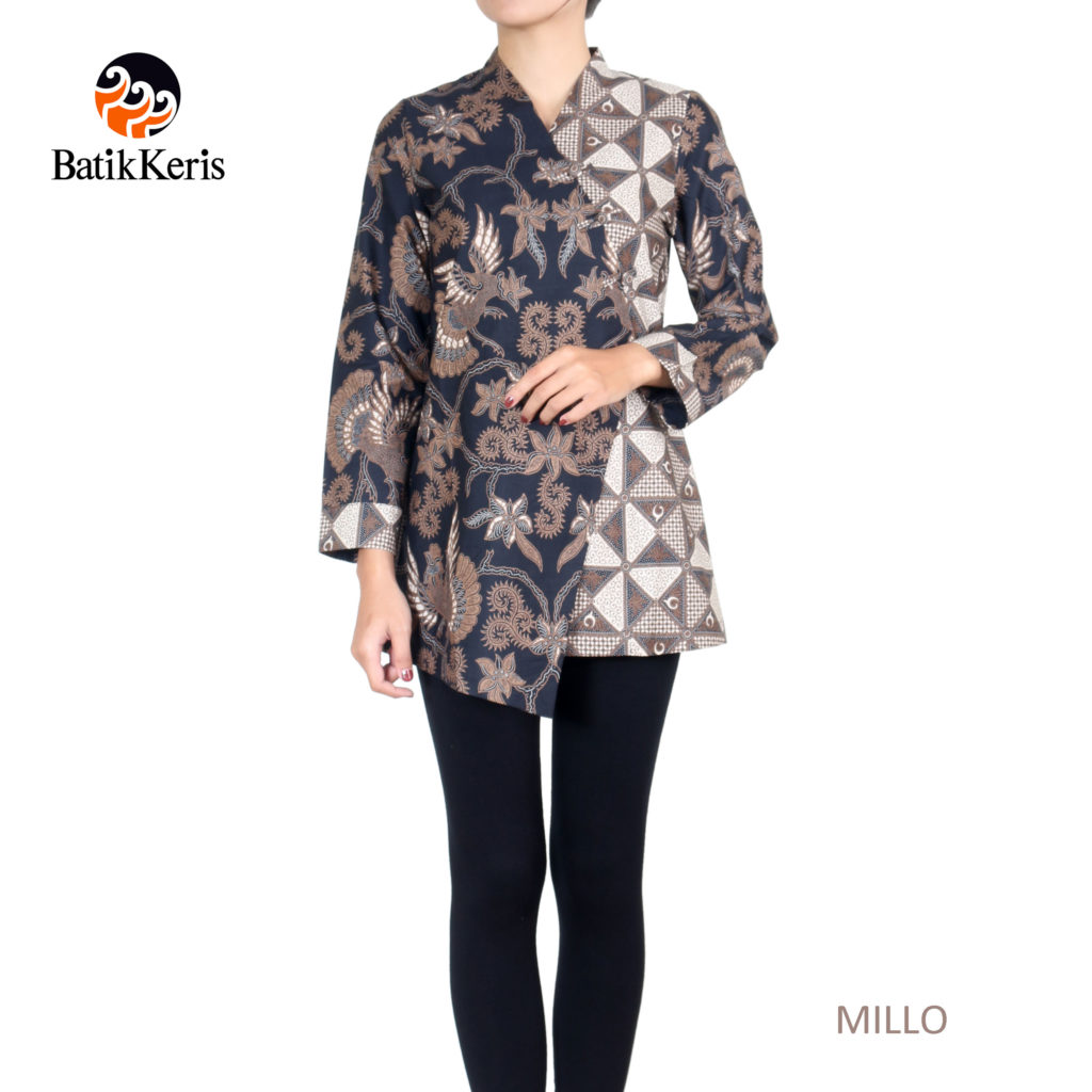 BLOUSE BATIK  LENGAN PANJANG MOTIF GURDO KAMAJAYA KOMBINASI 