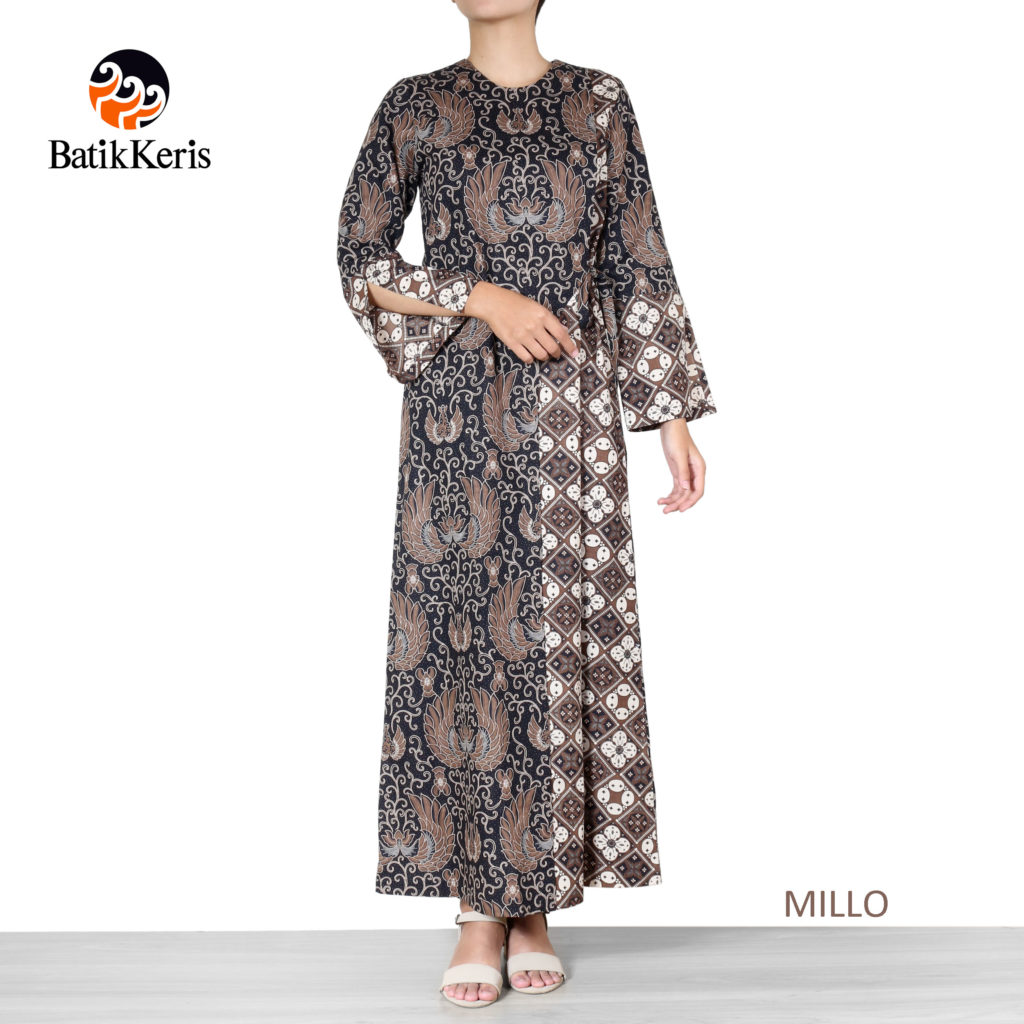  ABAYA BATIK  MOTIF GURDO LUNG ASMORO KOMBINASI KAWUNG 