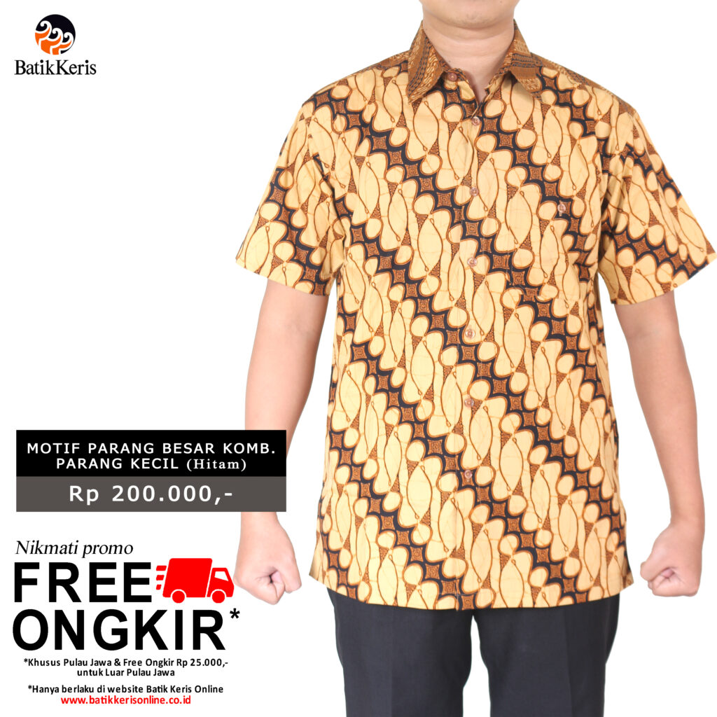 KEMEJA SANTAI BATIK  MOTIF  PARANG BESAR  KOMBINASI PARANG 