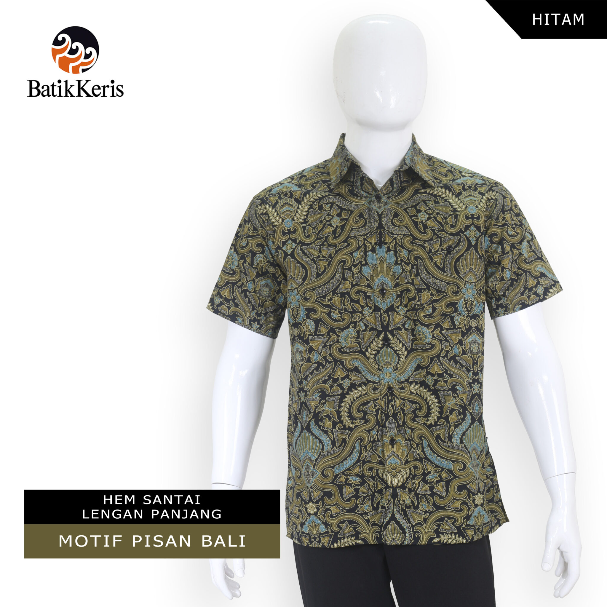 KEMEJA SANTAI BATIK MOTIF PISAN BALI - Batik Keris Online