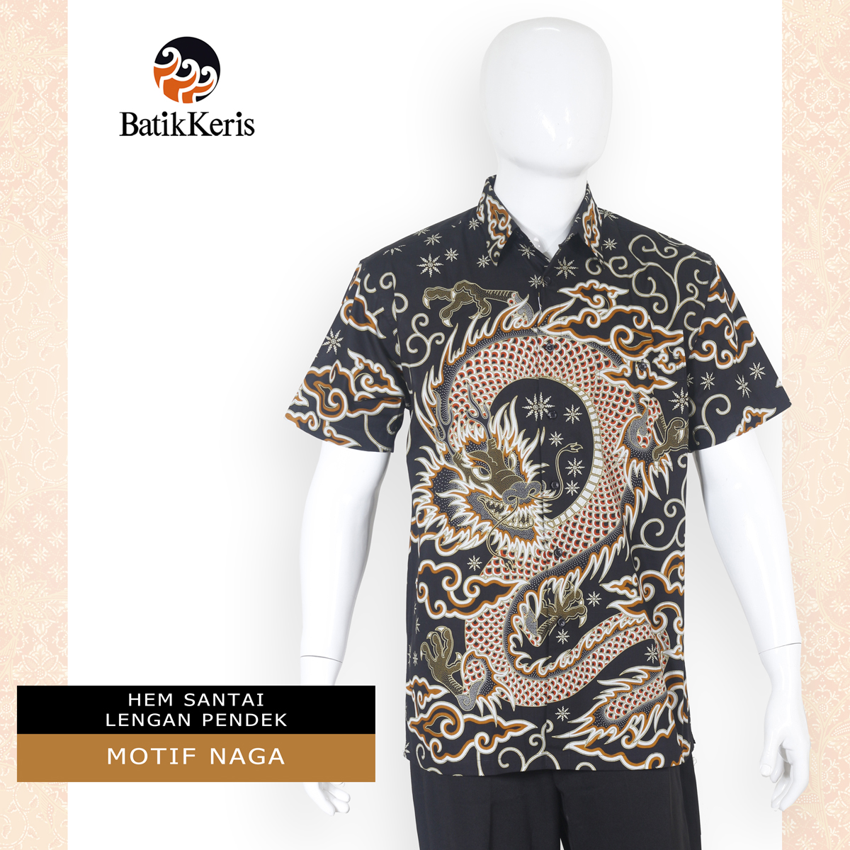 Kemeja Santai Batik Motif Naga Batik Keris Online
