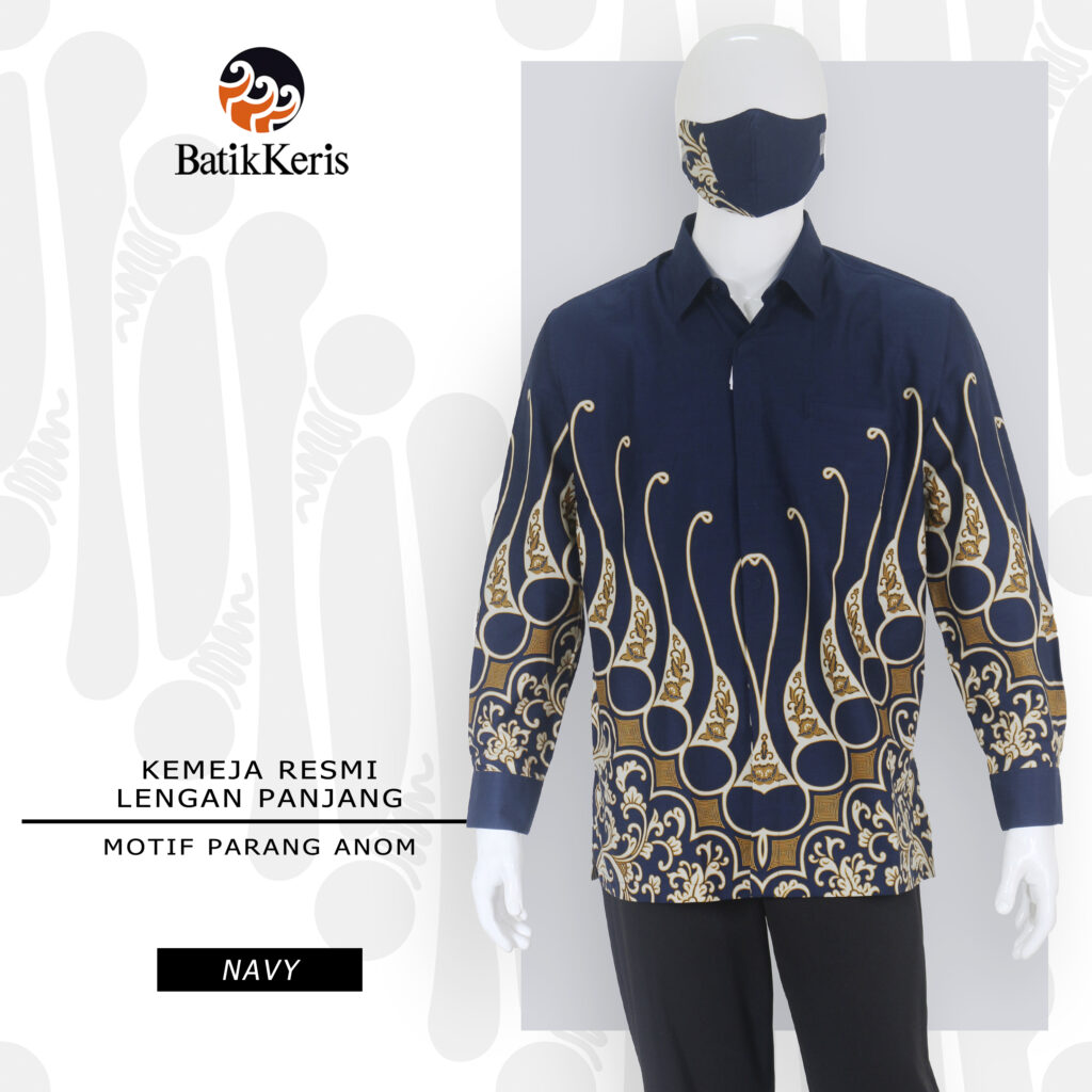 Kemeja Batik Formal Lengan Panjang Motif Parang Anom - Batik Keris Online