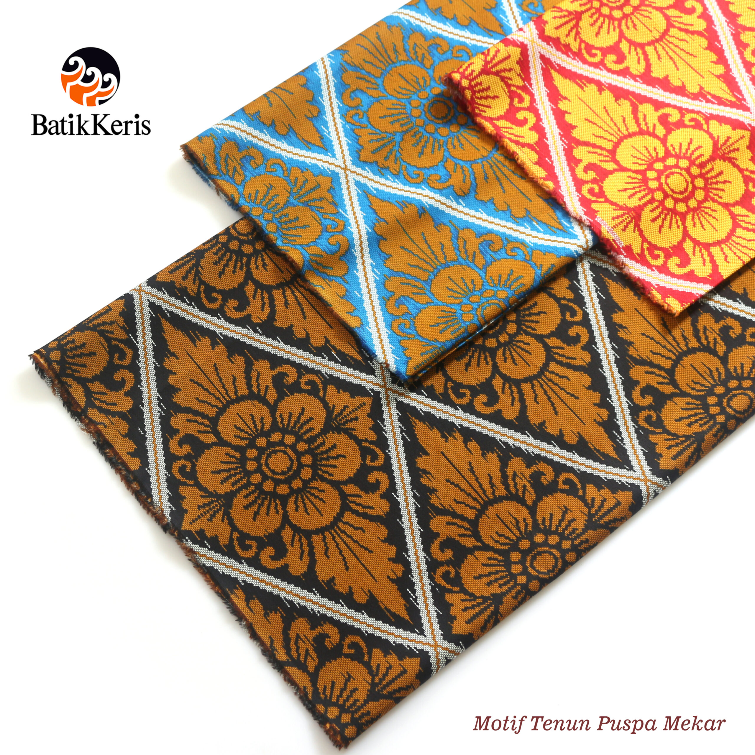 Bahan Potongan Motif Tenun Puspa Mekar - Batik Keris Online