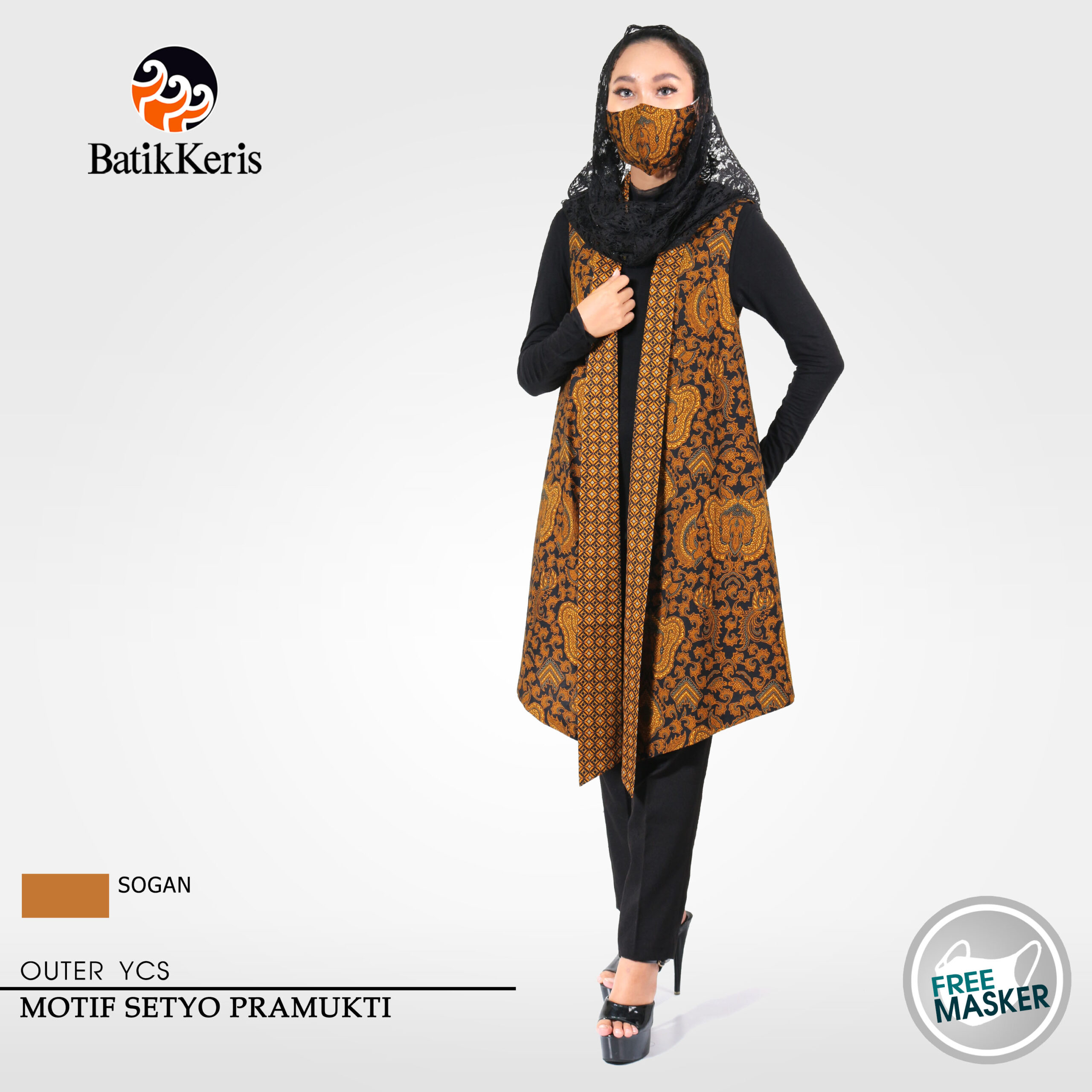 Outer YCS Batik Krah Selendang Motif Setyo Pramukti Kombinasi Batik Keris Online