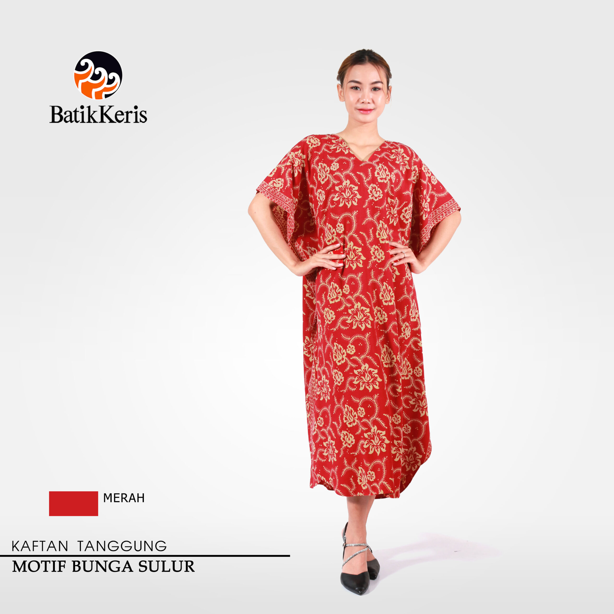 Kaftan Tanggung Batik Motif Bunga Sulur Batik Keris Online