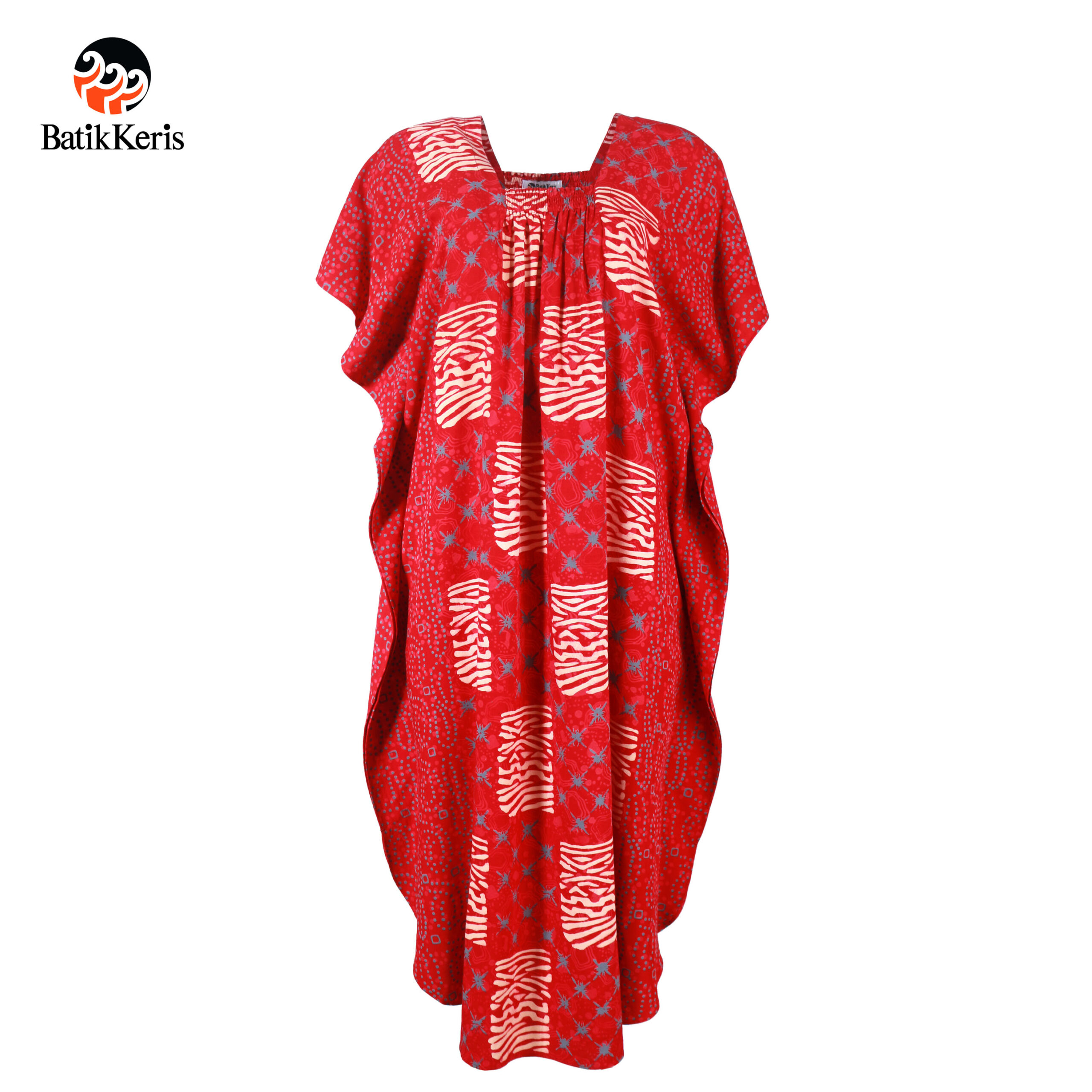 Kaftan Midi Batik Motif Kotak Isen - Batik Keris Online