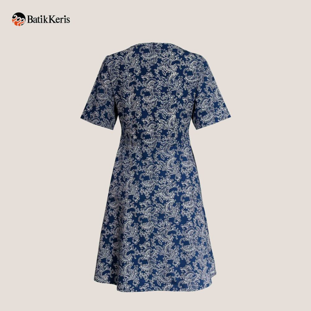 Dress Batik Lengan Pendek Motif Sekar Peisley