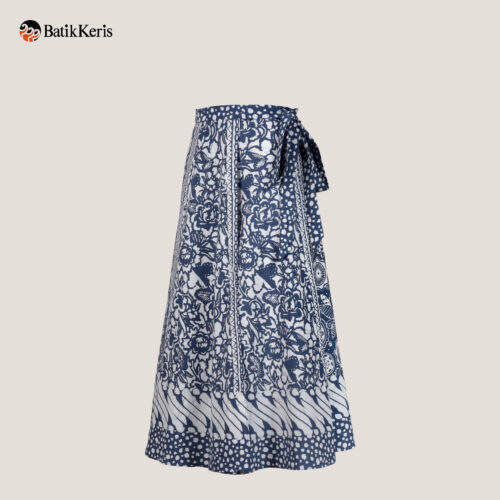 Wrapskirt Midi Batik Motif Drik Cipto Roso Kombinasi Bunga Batik