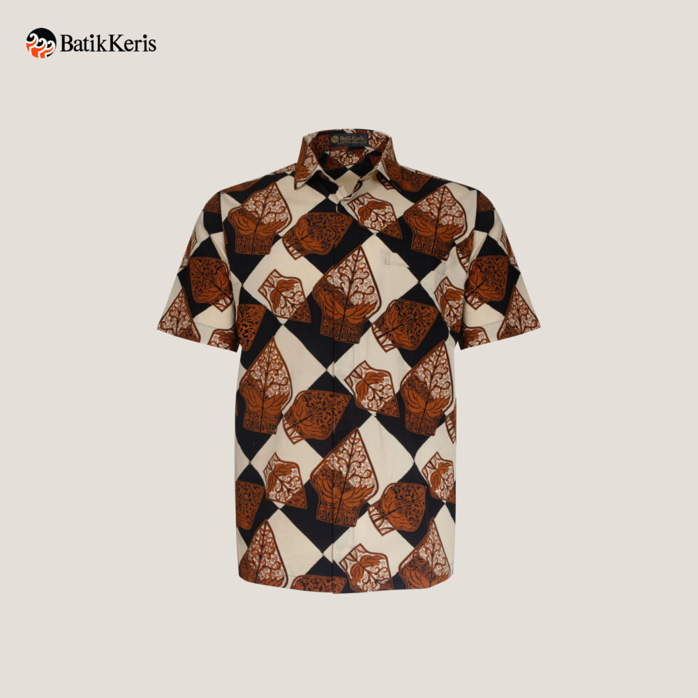 Kemeja Reguler Fit Batik Lengan Pendek Motif Tantu Paggelaran-SLN