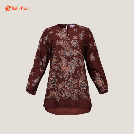 Blouse Batik Lengan Panjang Motif Keris Buketan Latar Ukel
