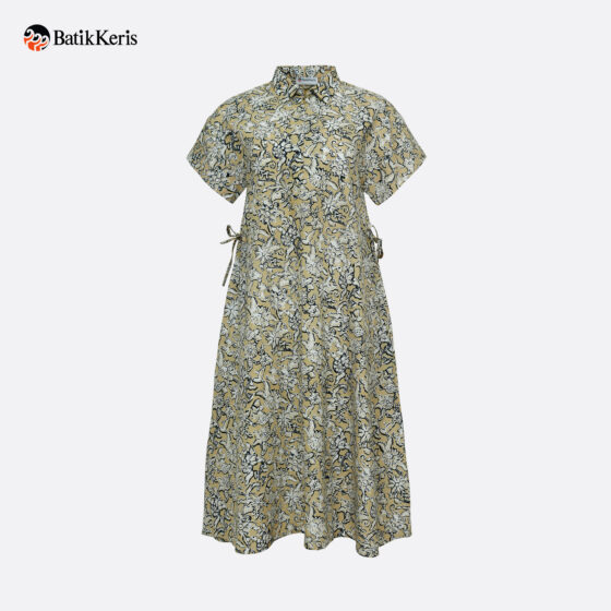 Dress Lengan Pendek Motif  Keris Rinonce Kembang