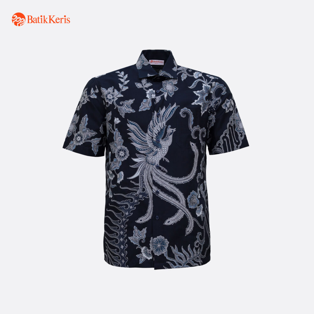 Kemeja Slimfit Batik Lengan Pendek Motif Keris Sido Sekaringrani