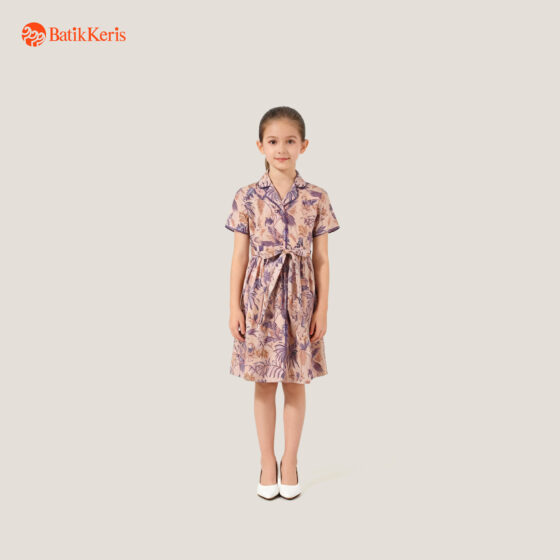 Dress Anak Batik Lengan Pendek Motif Keris Alas-Alasan Peksi Katon