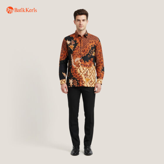 Kemeja Reguler Fit Batik Lengan Panjang Motif Keris Jagad Prawiro