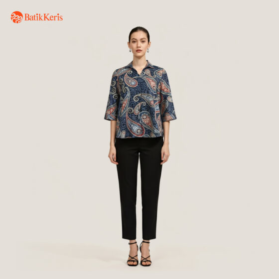 Blouse Batik Lengan 3/4 Motif Keris Peisley Katon Laras