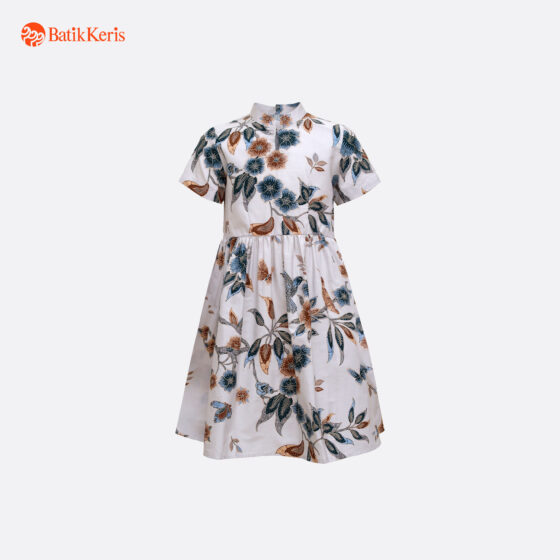 Dress Anak Batik Lengan Pendek Motif Raras Kolibri