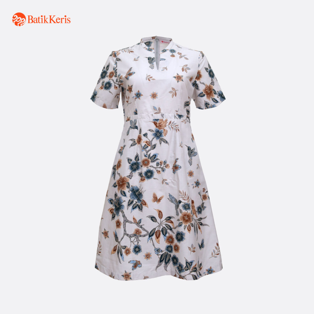 Casual Batik Dress Casual Batik Casual Dress Wanita White Black Preloved