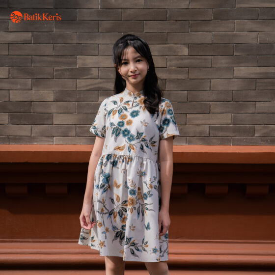 Dress Anak Batik Lengan Pendek Motif Raras Kolibri