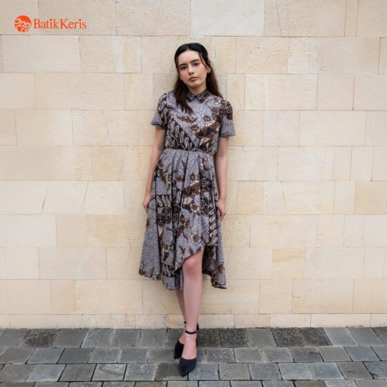 Dress Batik Lengan Pendek Motif Keris Ajeng Kinasih