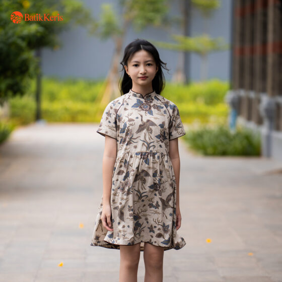 Dress Anak Batik Lengan Pendek Motif Andaru Kasih