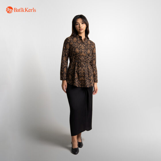 Blouse Tunik Batik Lengan Panjang Motif Keris Iswara Guwiratna