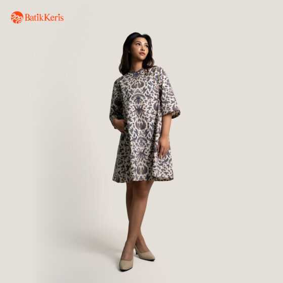 Dress Batik Lengan 3/4 Motif Keris Merak Kasimpir