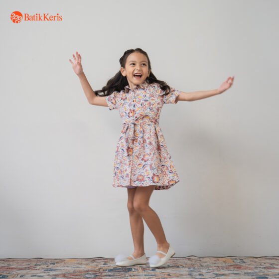 Dress Anak Batik Lengan Pendek Motif Arum Puspa