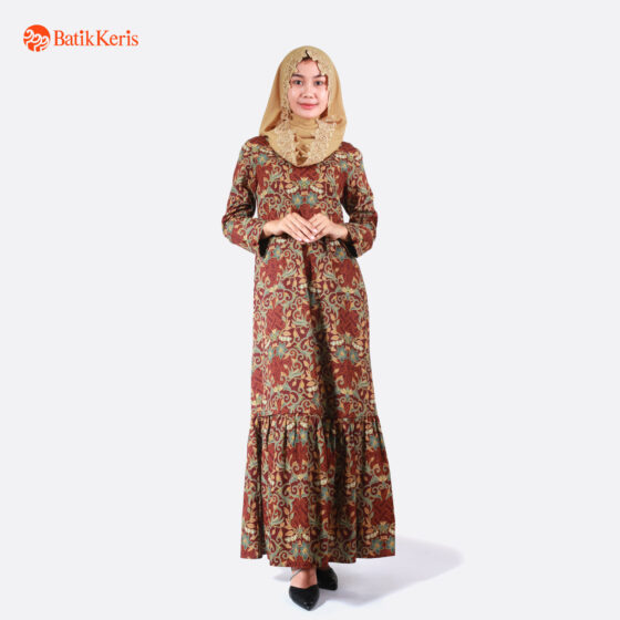 Abaya Batik Lengan Panjang Motif Keris Batari Laksana