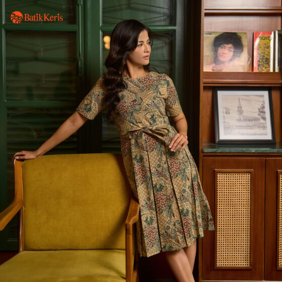 Dress Batik Lengan Pendek Motif Keris Kalangwang
