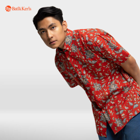 Kemeja Relaxed Fit Batik Lengan Pendek Motif Keris Krengga Winda