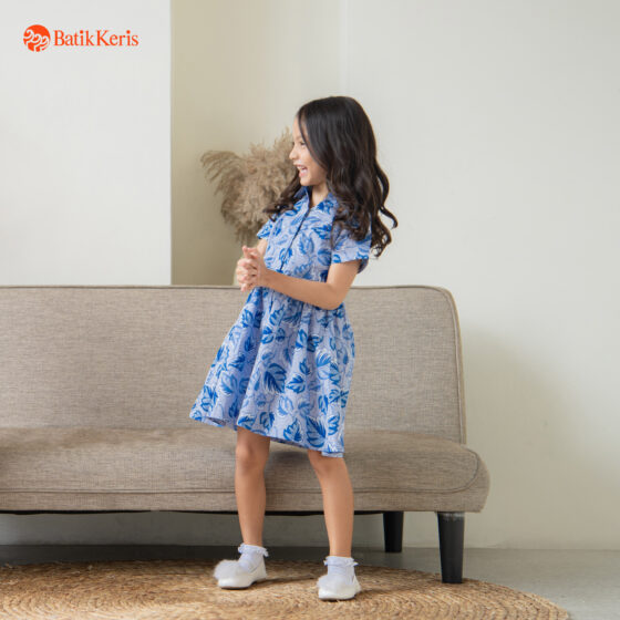 Dress Anak Batik Lengan Pendek Motif Keris Ron Rahayu