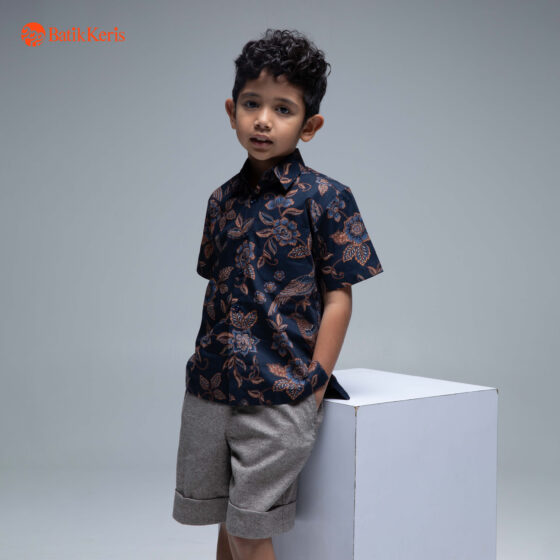 Kemeja Anak Batik Lengan Pendek Motif Keris Tara Anggita